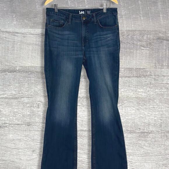 Lee 307 Dark Wash Bootcut Blue Jeans Womens 12 Regular (33X32) Mid Rise Denim - Picture 1 of 7